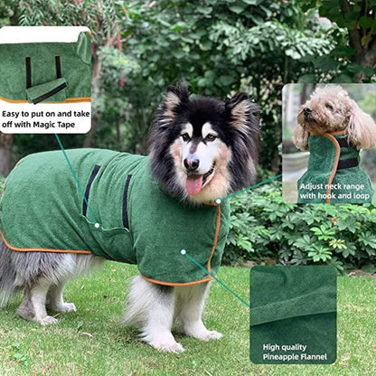 Premium Dog Bathrobe – Ultra-Absorbent Microfiber