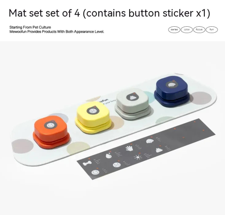 Interactive button with a recording feature, designed to engage and teach pets new tricks