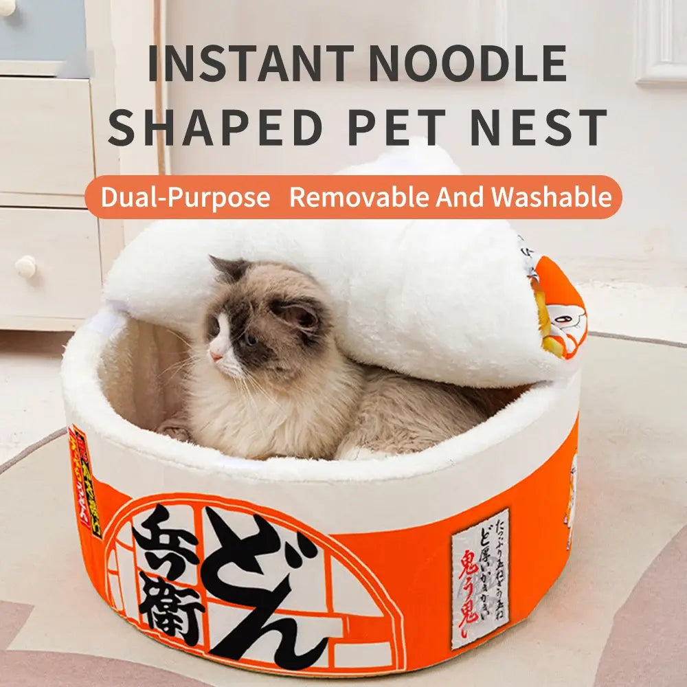 Instant Noodle Nest Pet Bed with a soft, cushioned design for ultimate pet comfort.