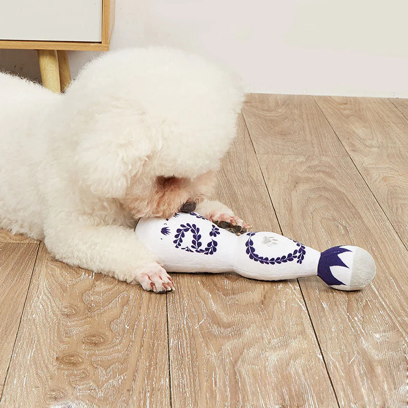 Tequila Plush Dog Toy with Squeaker – Funny Soft Chew Toy for Dogs | Cute Pet Birthday Gift & Party Toy