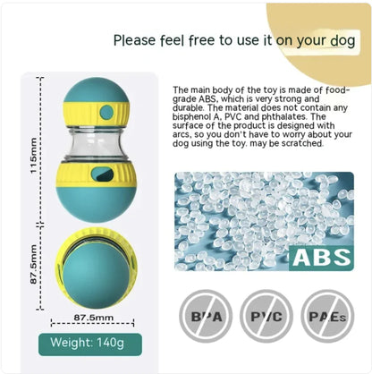 Adjustable difficulty food-dispensing dog toy, ideal for small and medium-sized breeds to stay active and engaged.